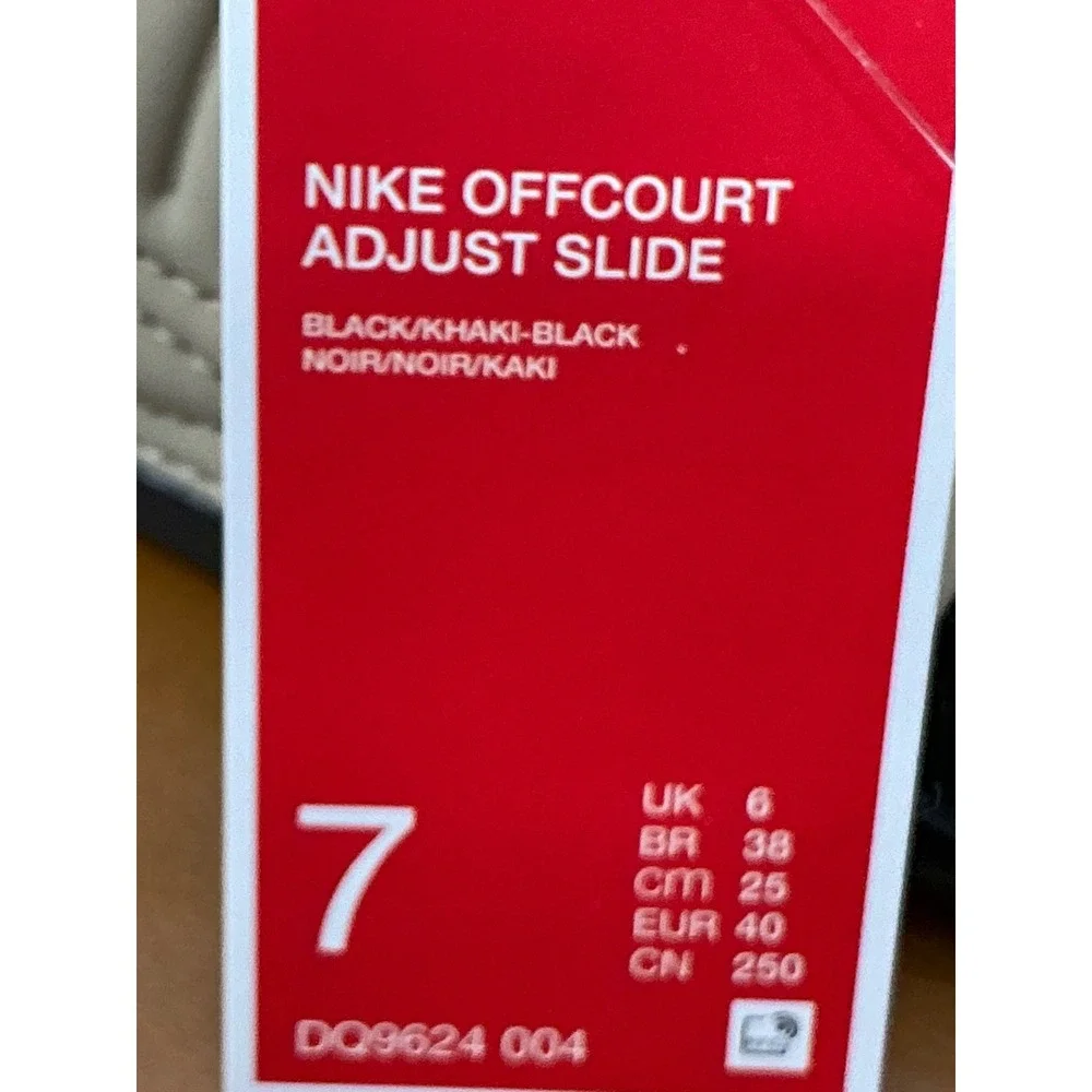 Nike Offcourt Adjust Slide Mens 7 Black Khaki New Padded‎ Strap Sandals